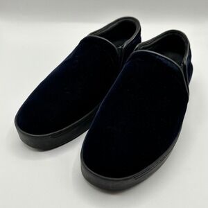 Rag Bone‎ New York Velvet Slip On Sneakers Women Size 37 7 Navy Blue